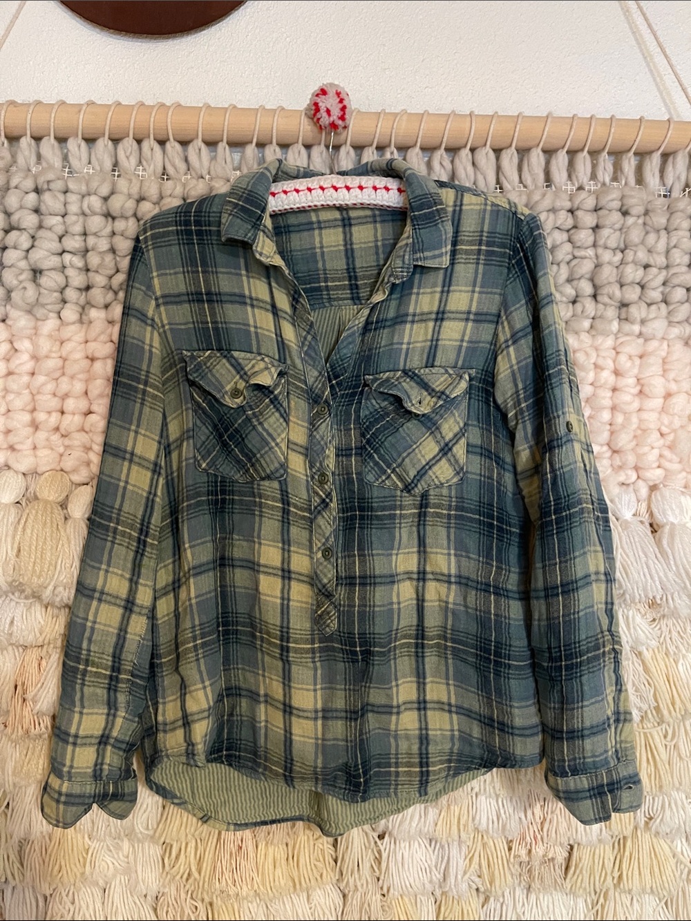 Cloth & Stone 3/4 Buttondown Women's Medium Light Flannel